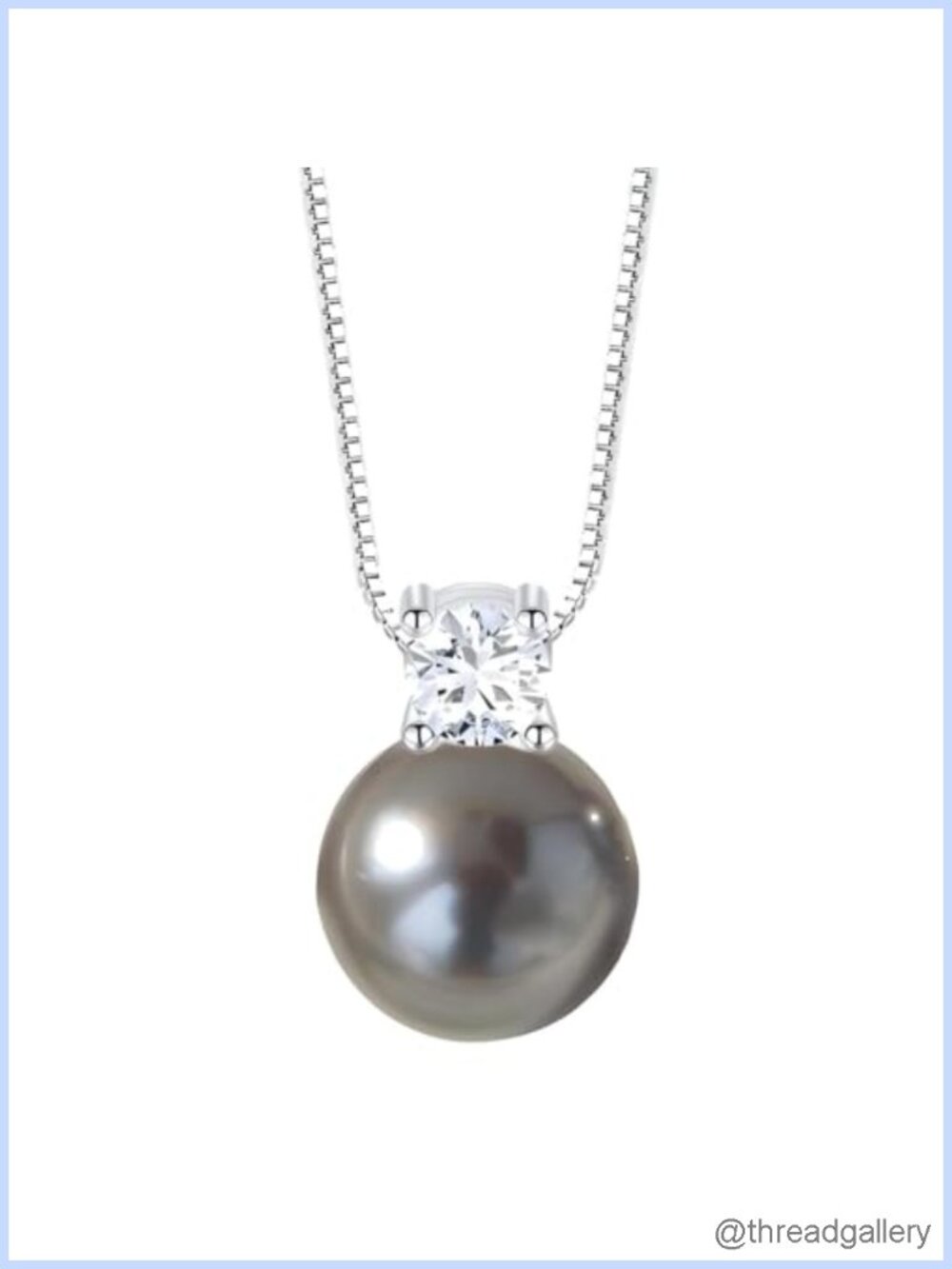 Faux Pearl Pendant Necklace with Cubic Zirconia Hypoallergenic
